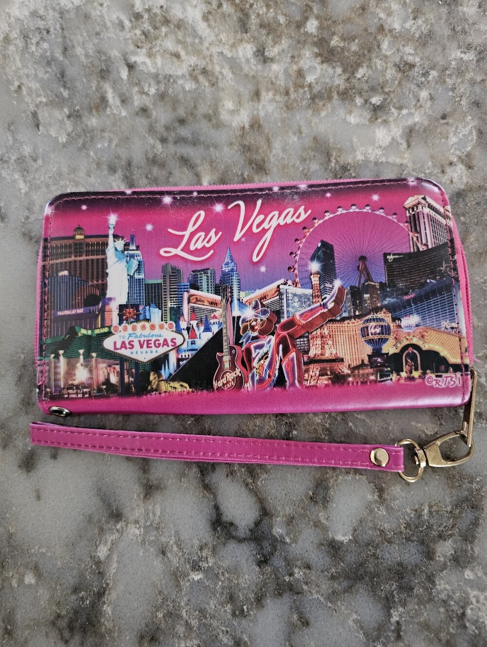 Las Vegas Pink Zipper Wallet Wrislet